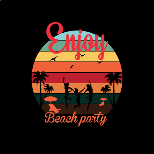 Enjoy Beach party t shirt design cover image.