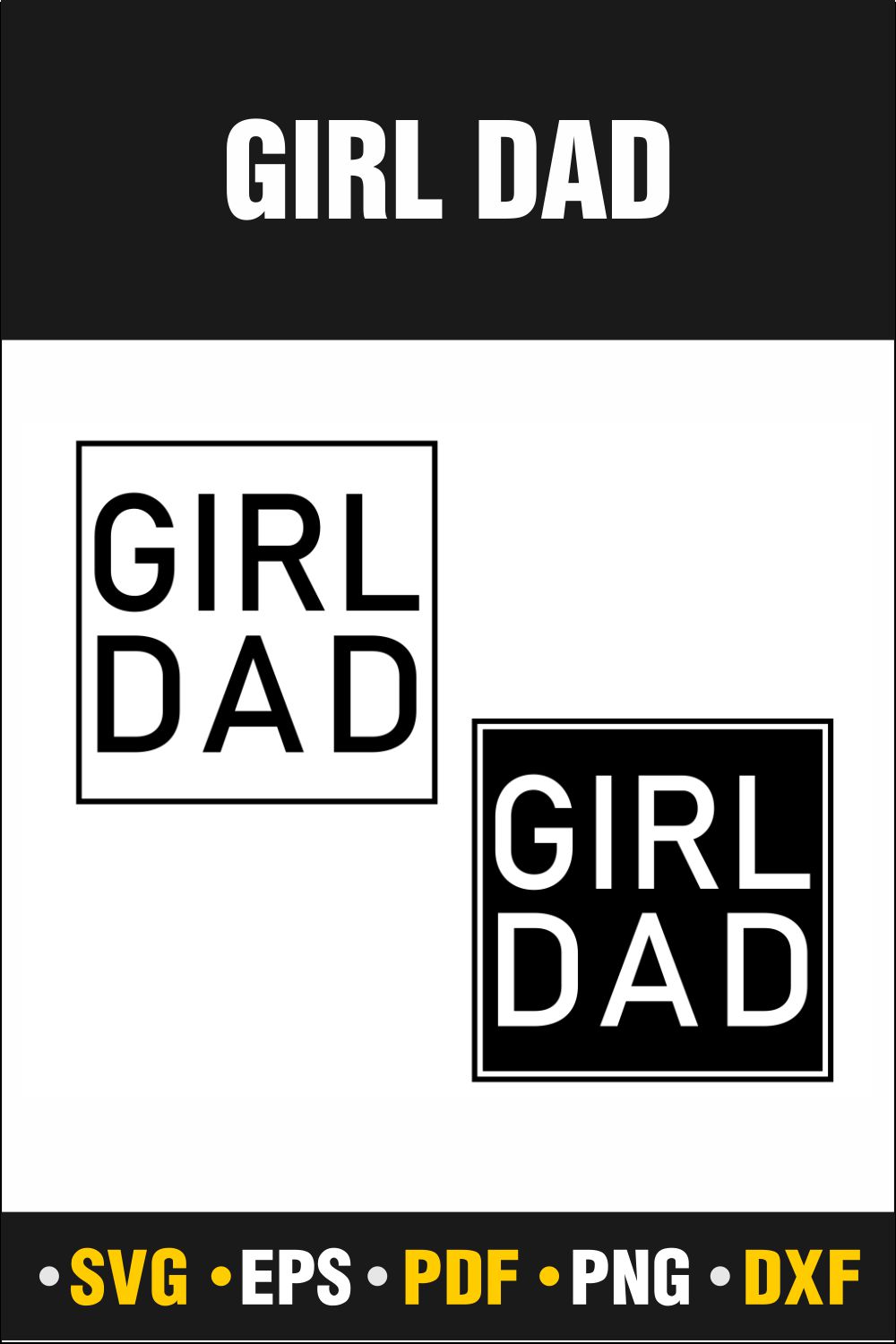 Girl Dad Svg, Girl Dad, Girl Dad Svg, Girl Dad Outline Png, Girl Dad Monogram Png, Girl Dad Svg, Girl Dad Svg, Instant Download Vector Cut file Cricut, Silhouette, Pdf Png, Dxf, Decal pinterest preview image.