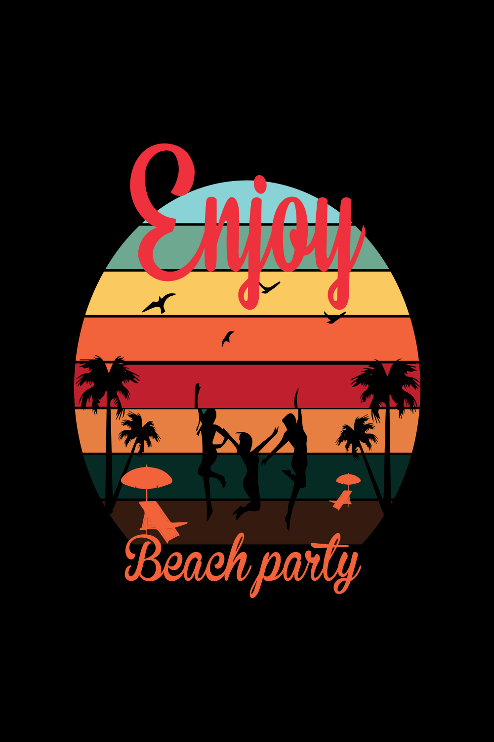 Enjoy Beach party t shirt design pinterest preview image.
