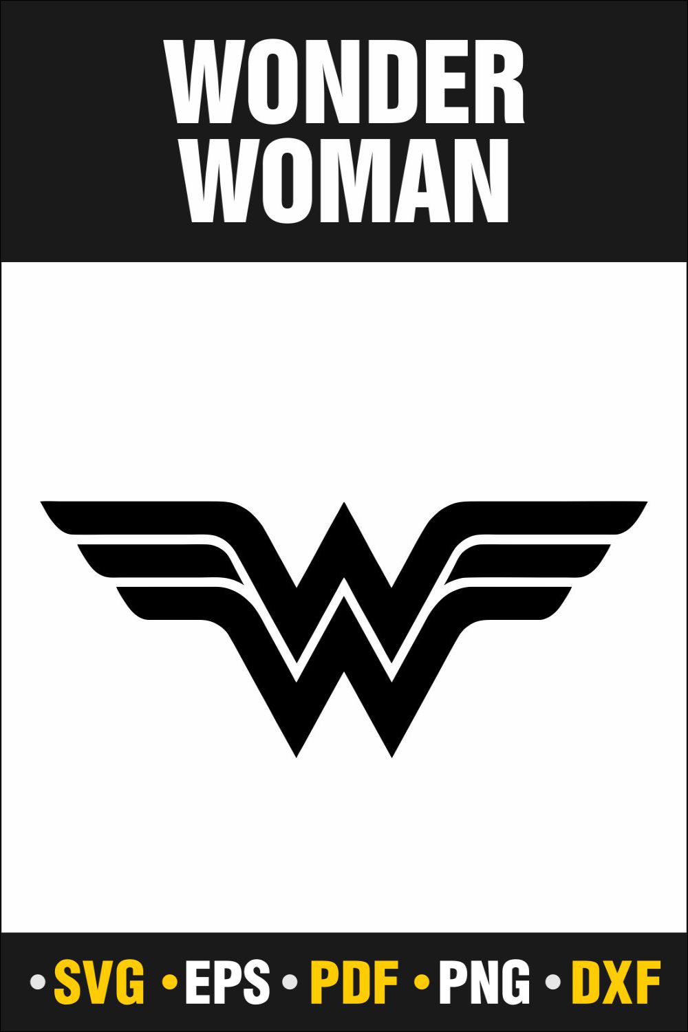 Wonder Woman Svg, Wonder Woman, Woman Svg, Wonder Woman Png, Wonder Woman Monogram Png, Marvel Svg, DC Svg, Instant Download Vector Cut file Cricut, Silhouette, Pdf Png, Dxf, Decal pinterest preview image.