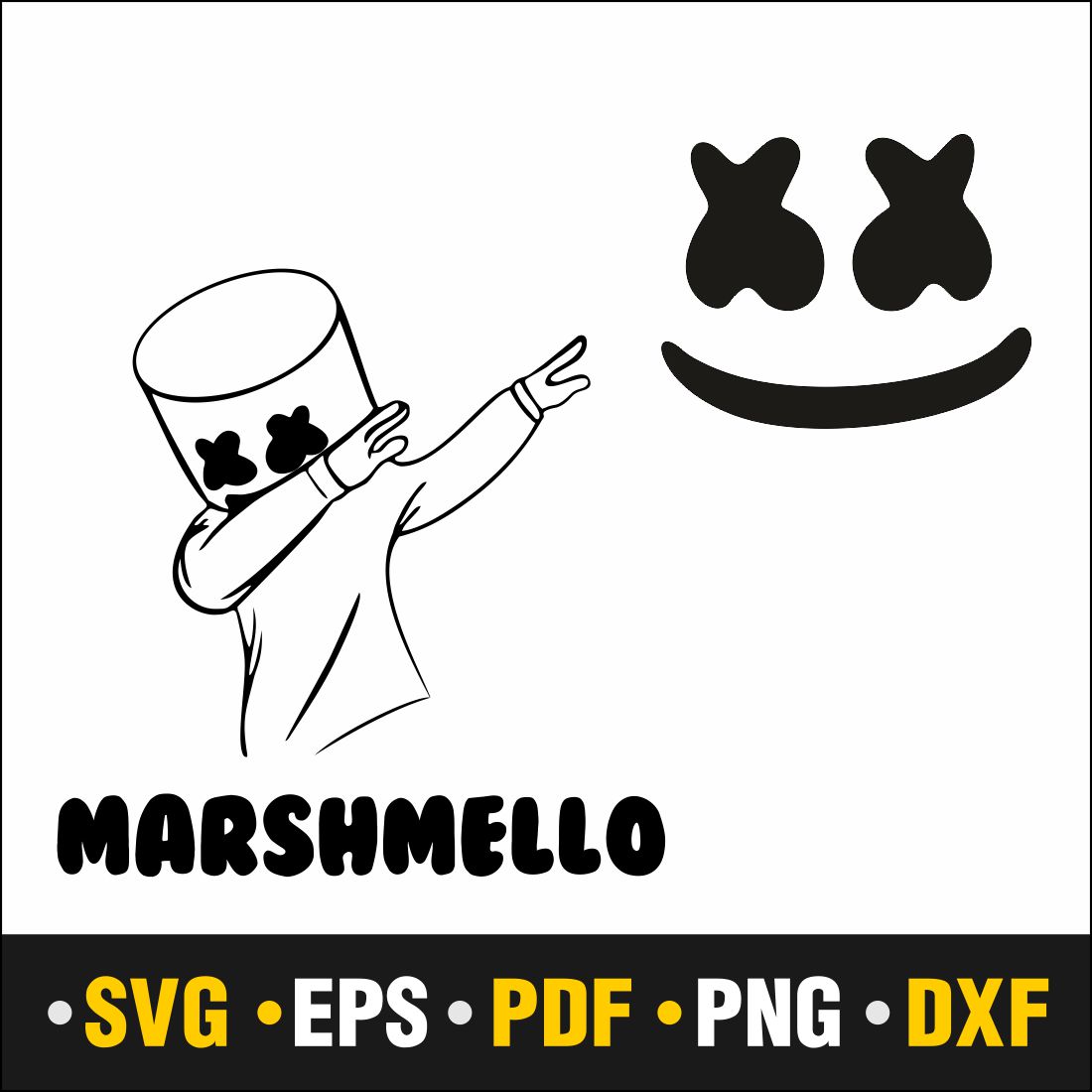 Marshmello Vector Pack SVG, PNG, Marshmello clip art, digital files, cricut files, cut files, Marshmello vector, Marshmello, Marshmello svg cover image.
