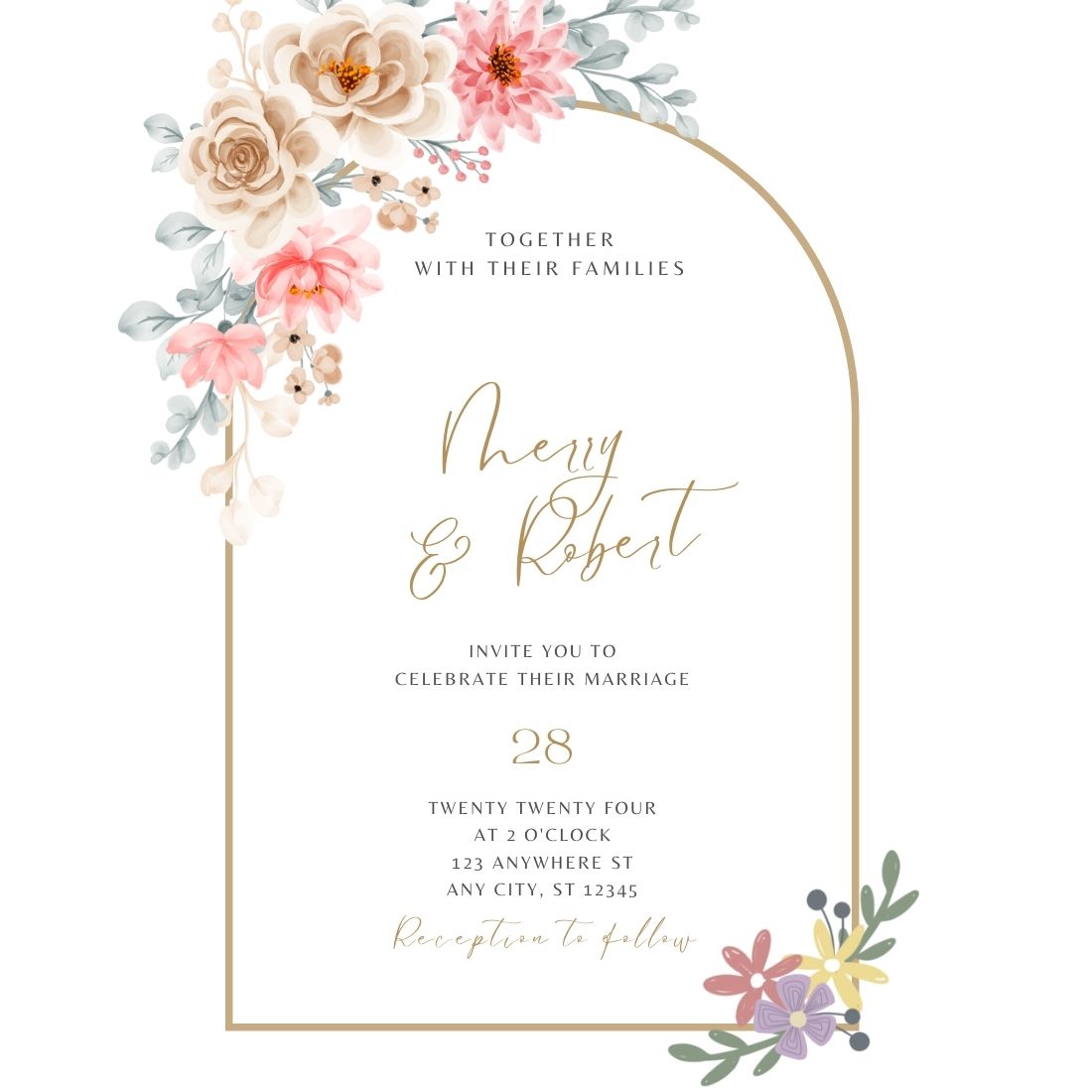 15 Botanical Wedding Invitation Bundle preview image.
