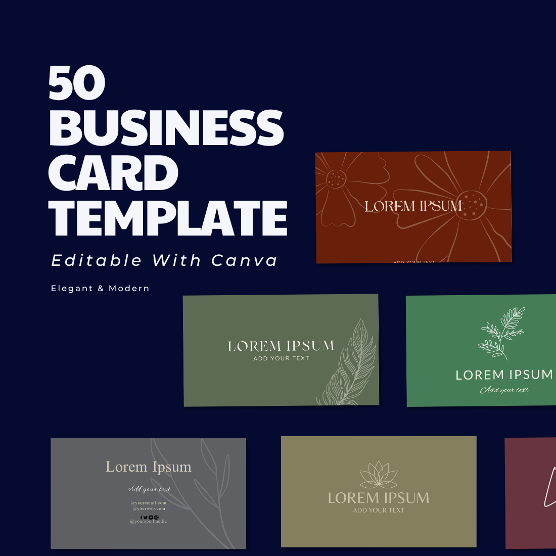 50 Business Card Template cover image.