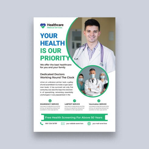 medical Flyer Design Template cover image.