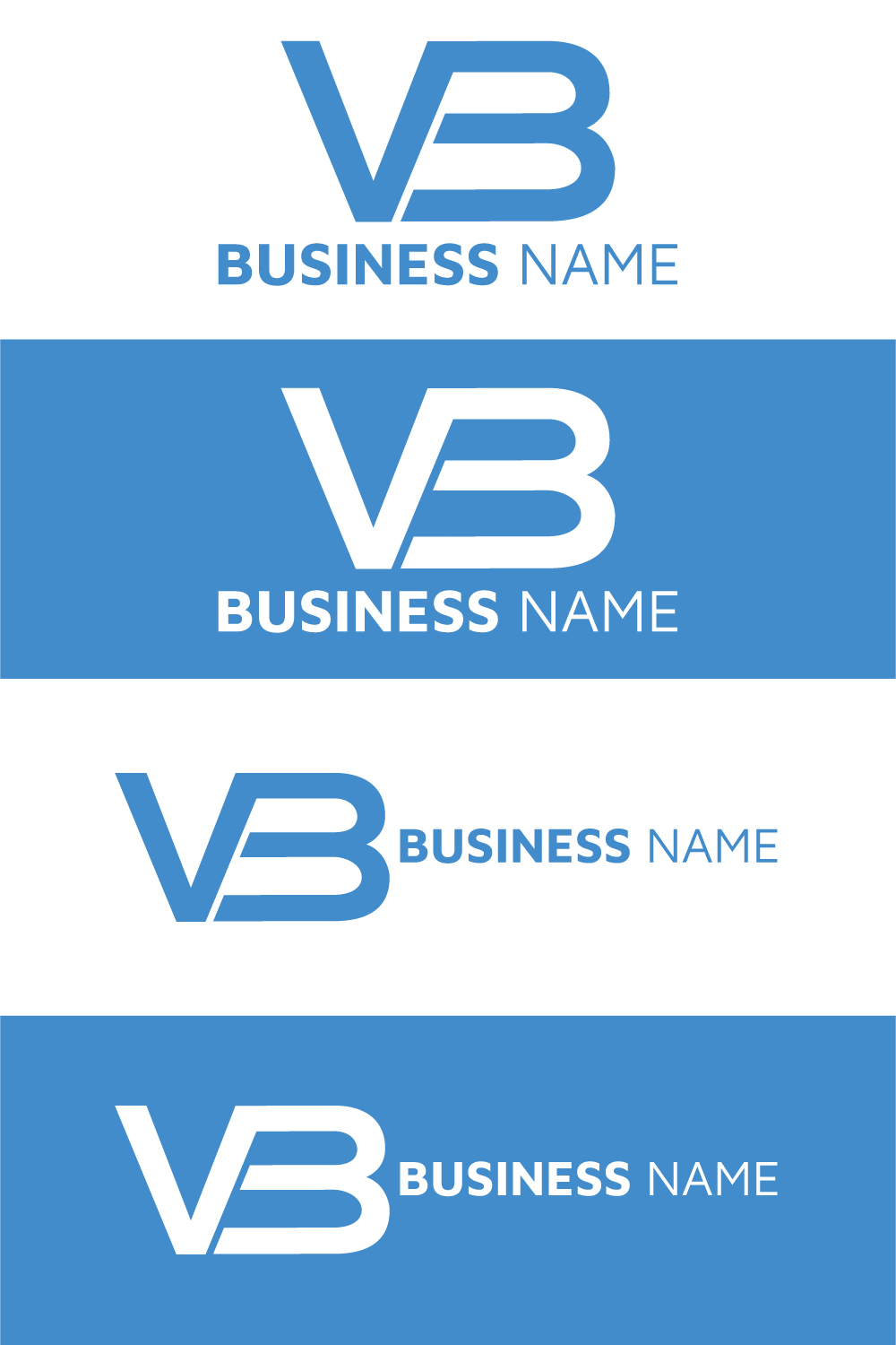 Professional VB letter logo template design pinterest preview image.