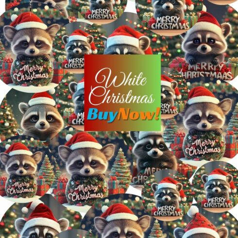 "Christmas Charm: Cute Animal Holiday Image for Sale" cover image.