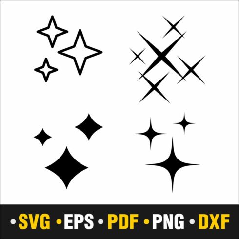 Sparkle Svg, Star Svg, Star Png, Sparkle Png, Sparkle Stars Svg, Sparkle Stars Png, Instant Download Vector Cut file Cricut, Silhouette, Pdf Png, Dxf, Decal cover image.