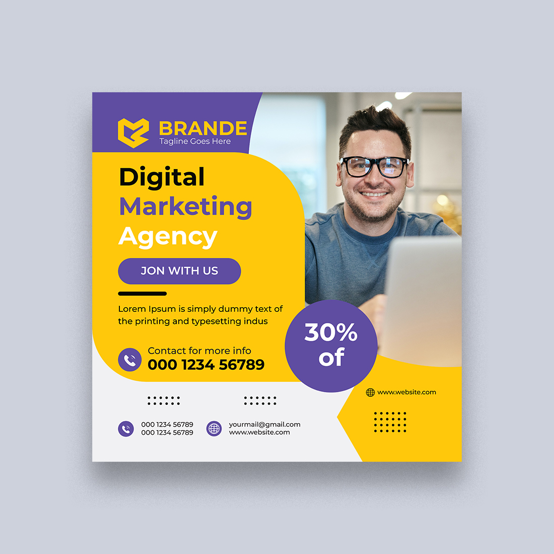 corporate Social Media Design Template cover image.