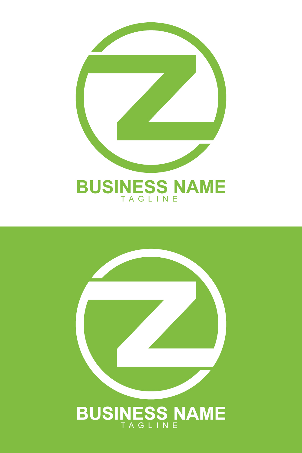 Circle Z Letter Logo Template Design pinterest preview image.