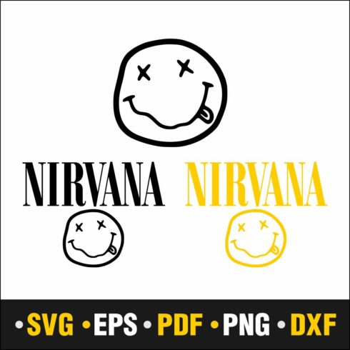 NIRVANA, Nirvana Svg, Music Svg, Rapping, Vector Cut File Cricut, Silhouette, Pdf Png, Dxf, Decal, Sticker, Stencil, Vinyl cover image.