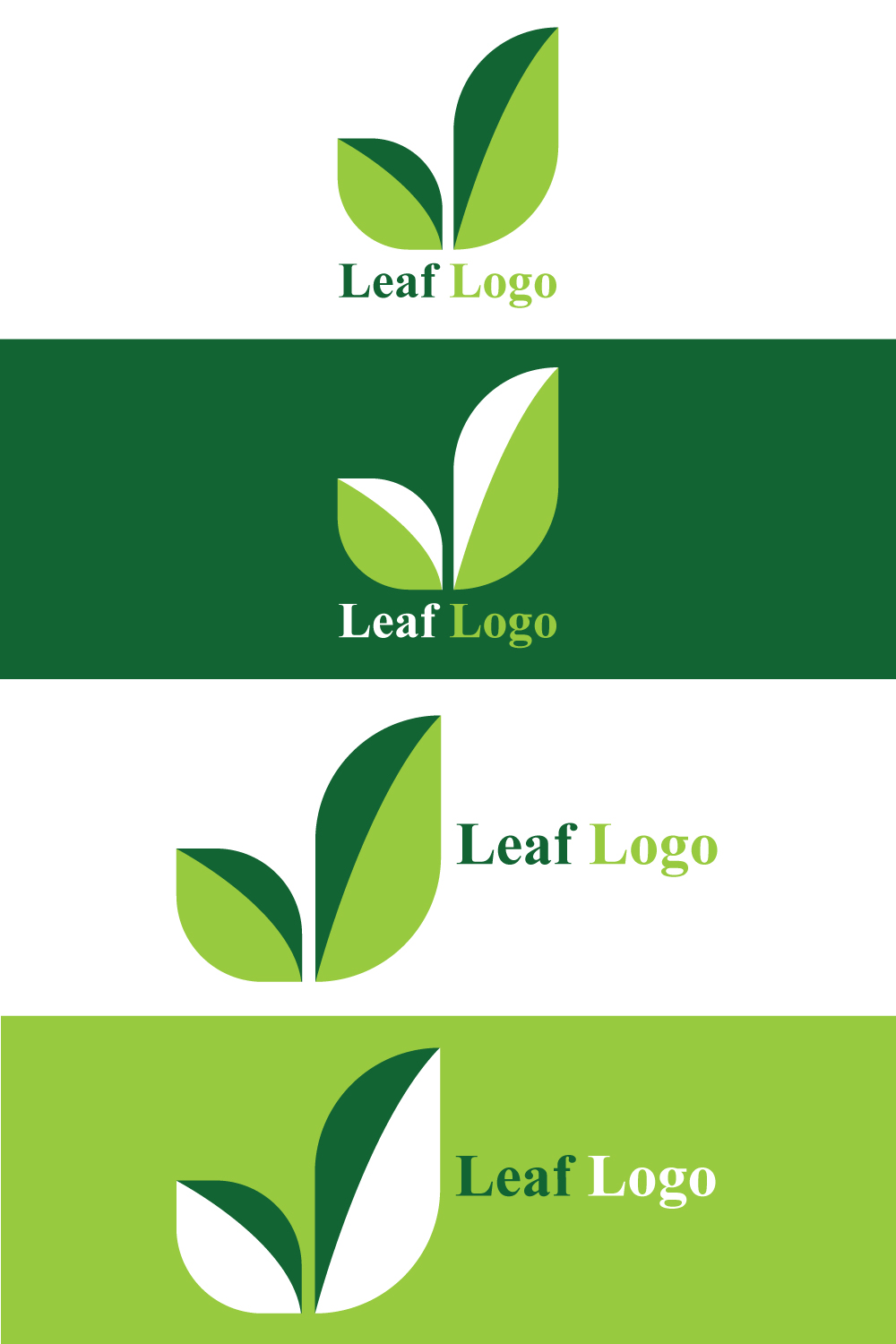 Organic Leaf Logo Template Design pinterest preview image.