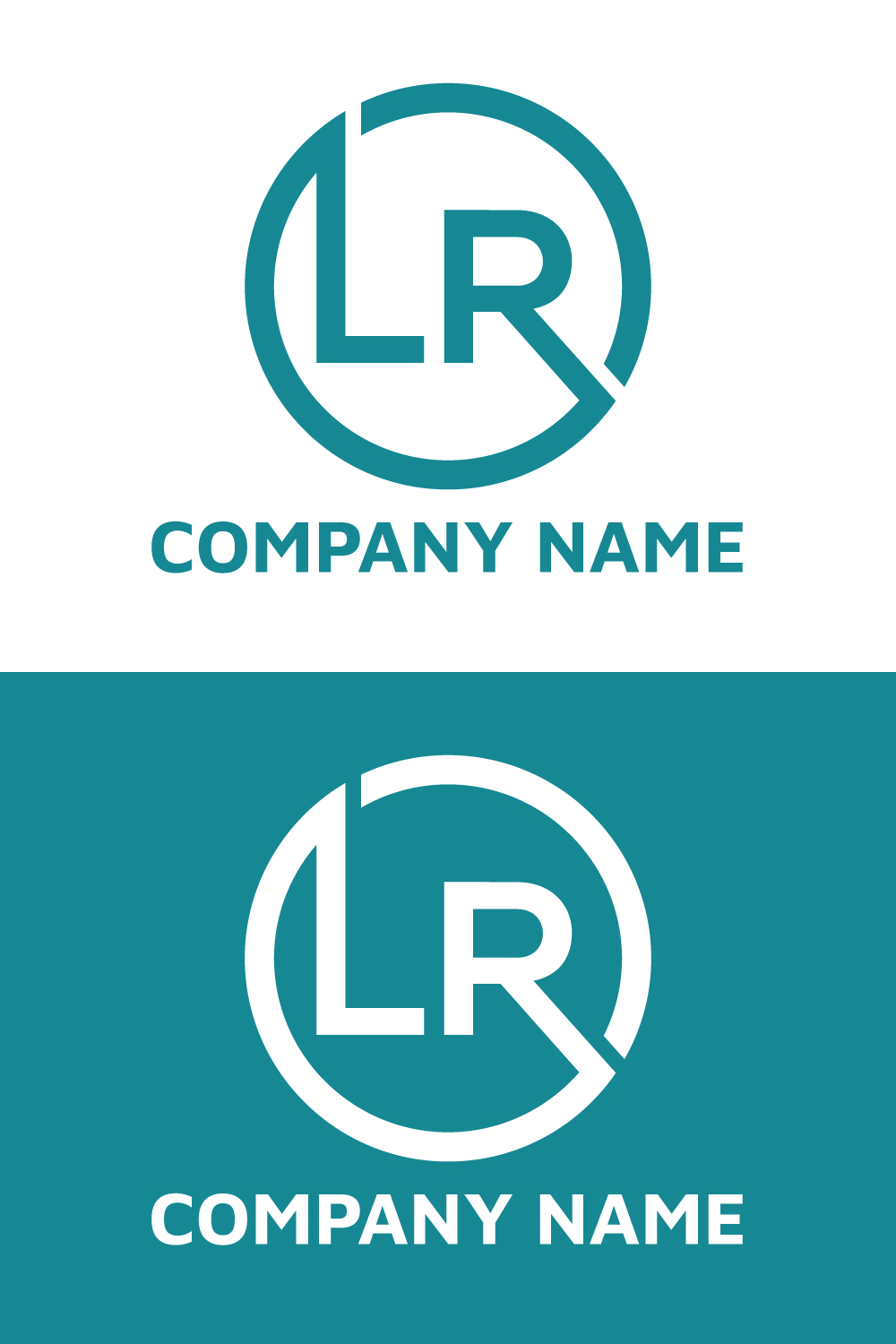 LR Monogram letter logo template design pinterest preview image.