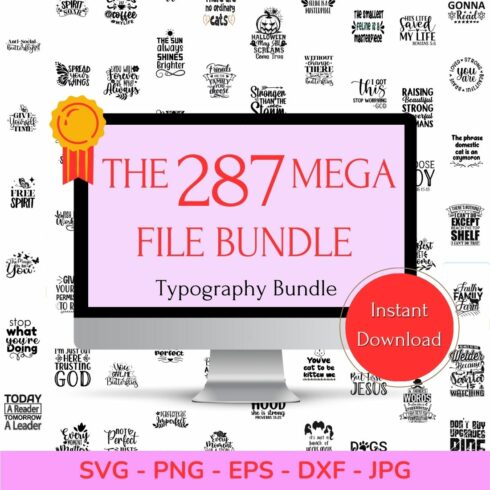 The 287 mega bundle-typography cover image.