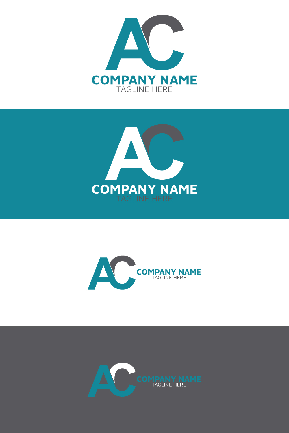 Monogram AC letter logo template design pinterest preview image.
