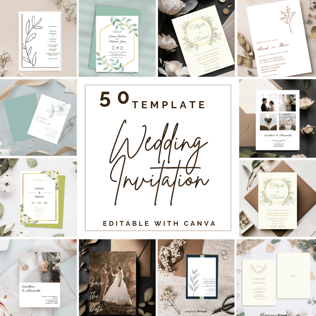 50 Wedding Invitation Template cover image.