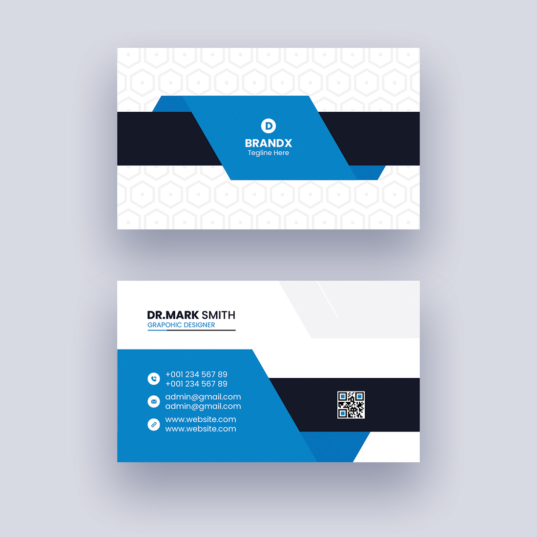Corporate business card design preview image.