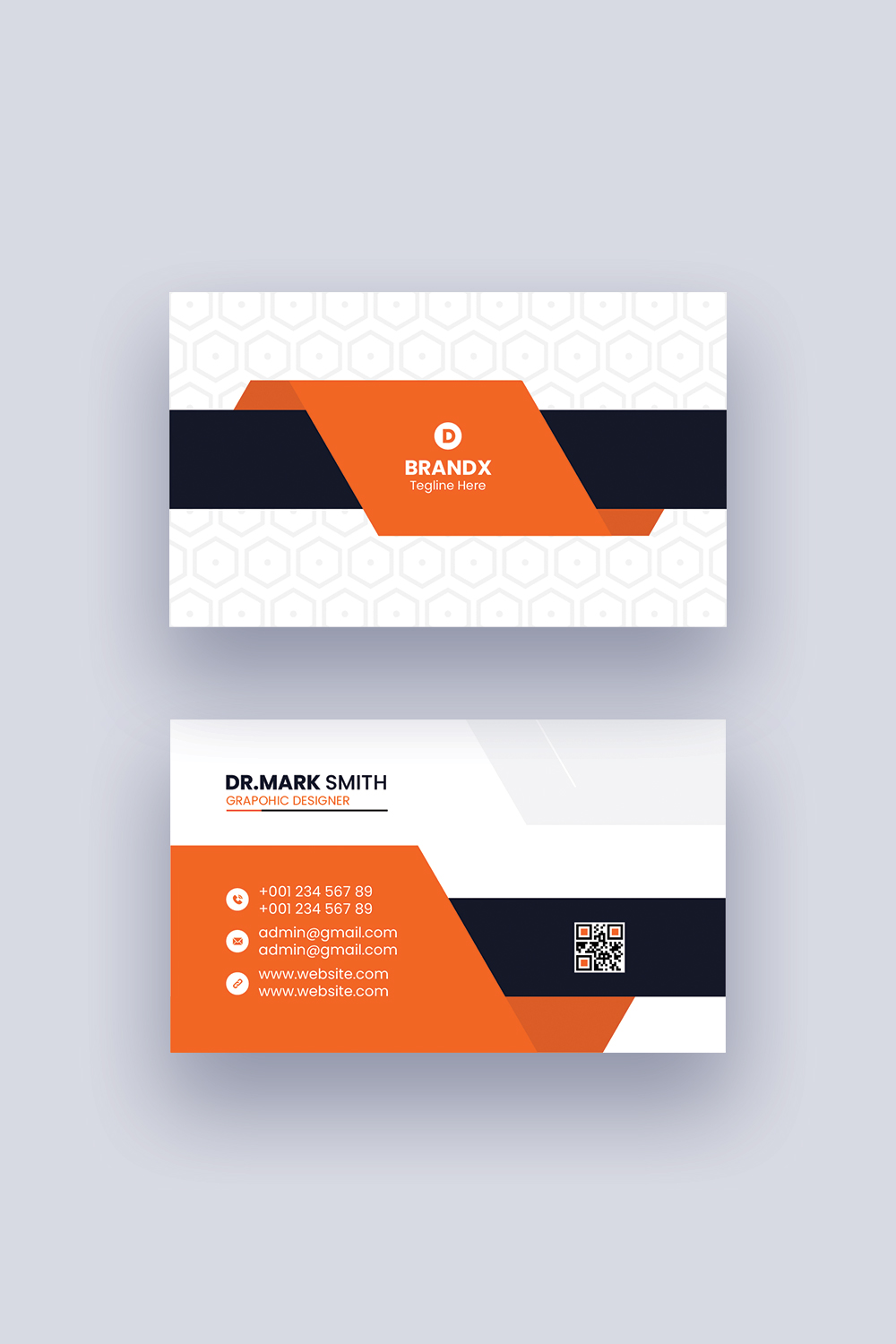 Corporate business card design pinterest preview image.