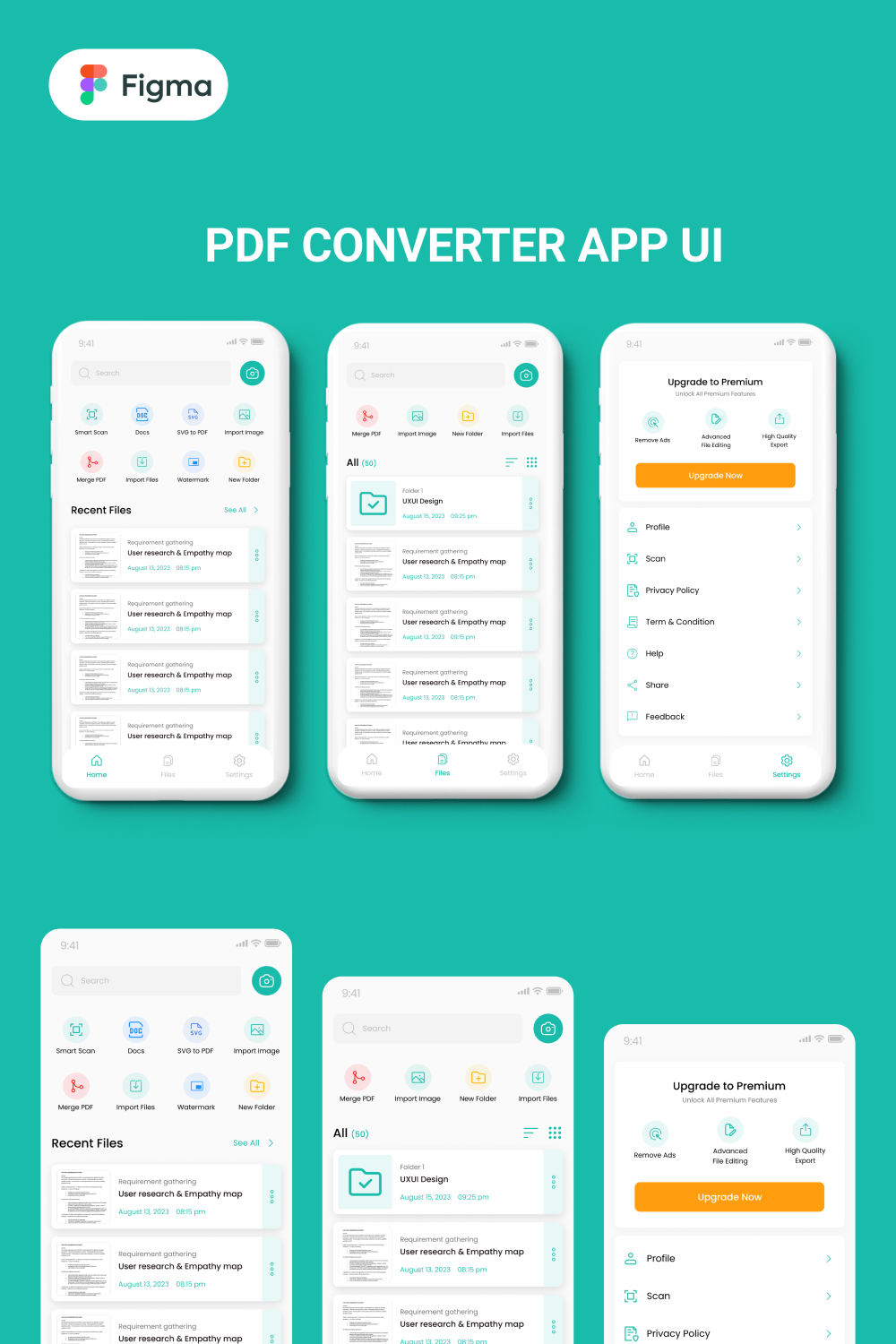 PDF & Document App UI Kit | Your Digital Document Hub | For 11$ only pinterest preview image.