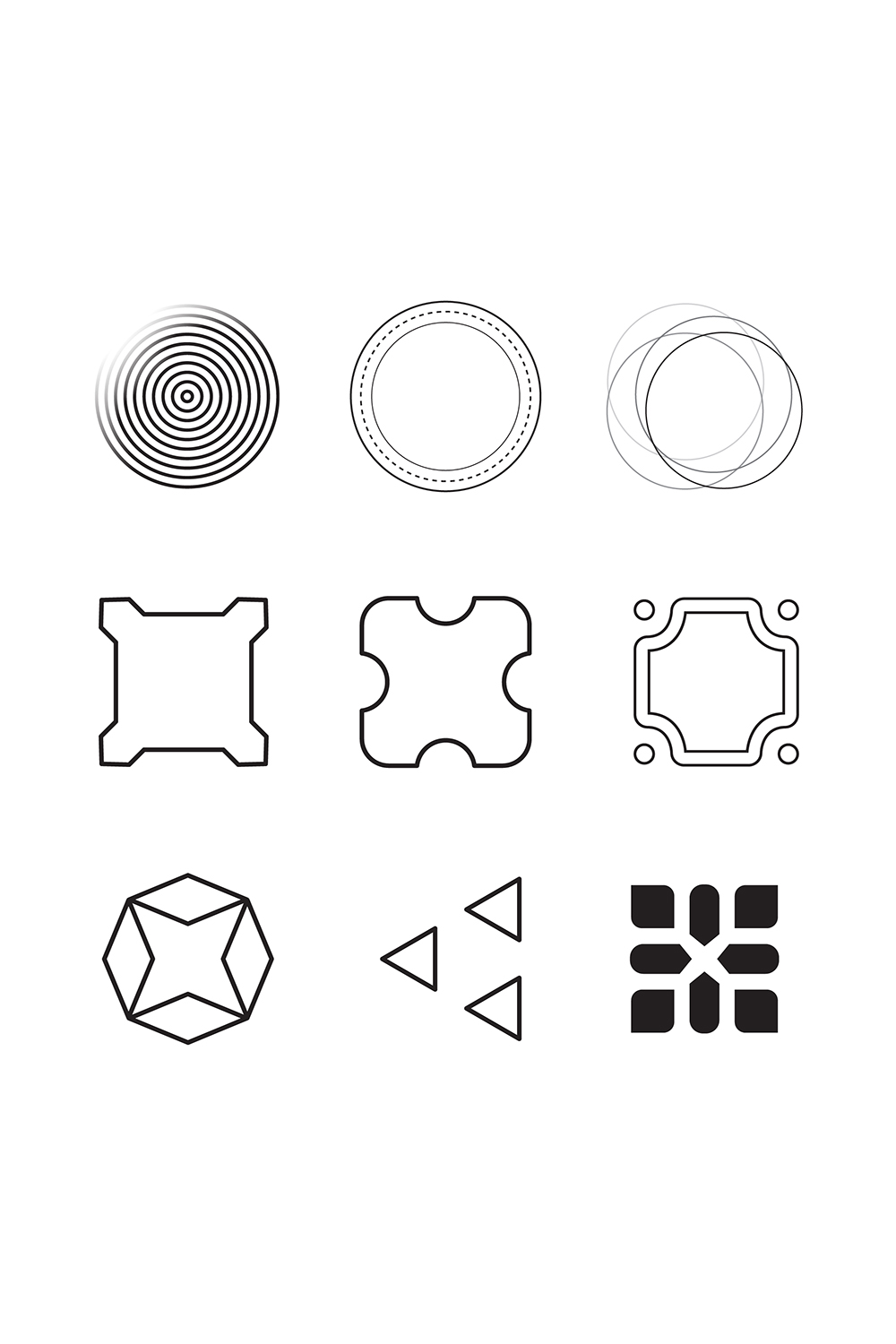 Vector Icons elements pinterest preview image.