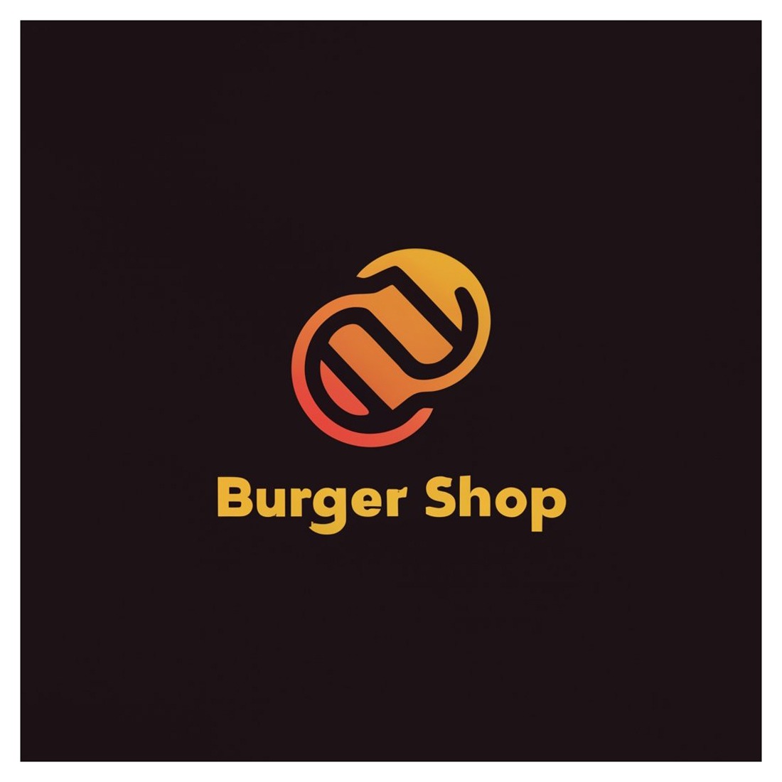 Burger Shop - Logo Design Template preview image.