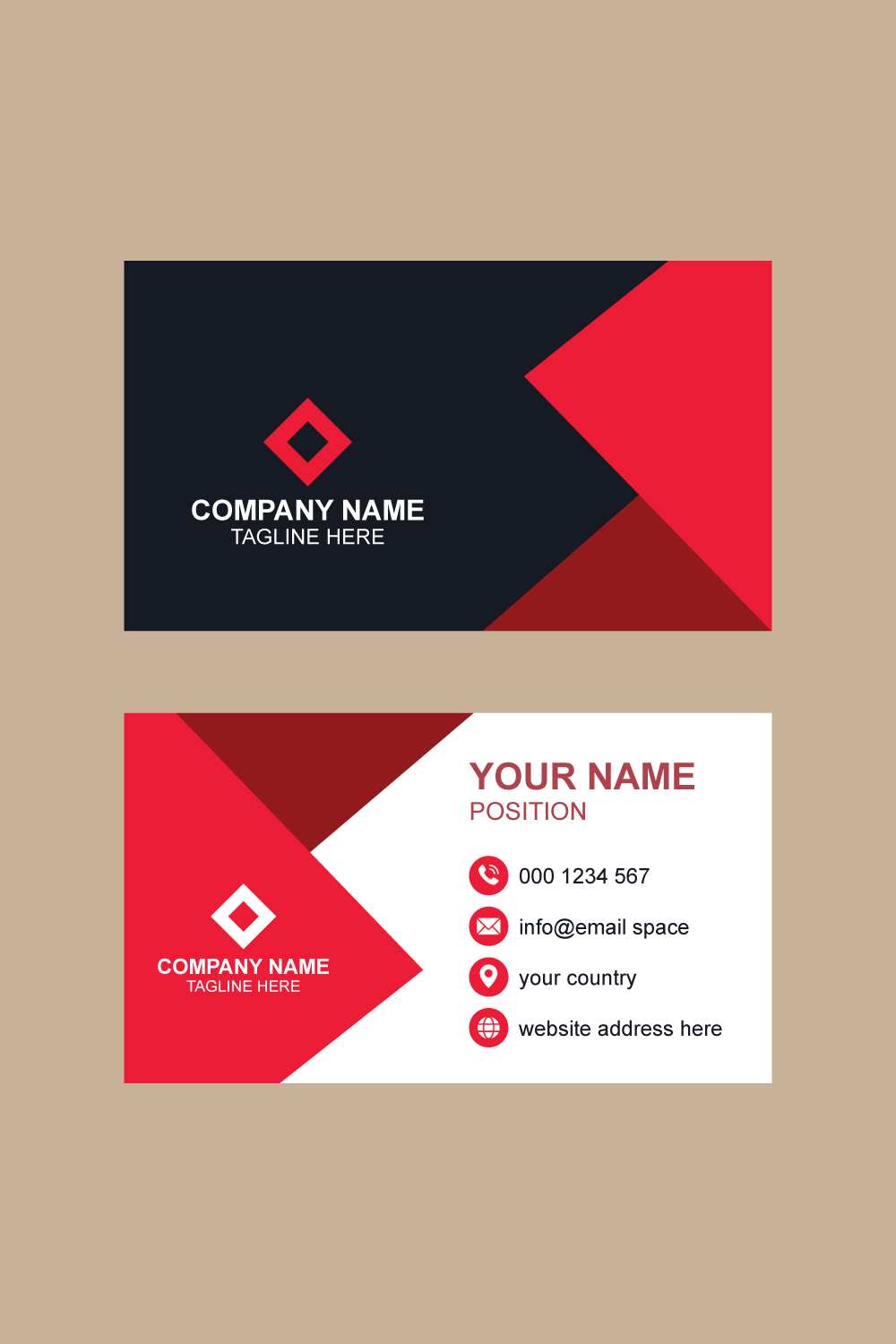 Simple Business card template design pinterest preview image.
