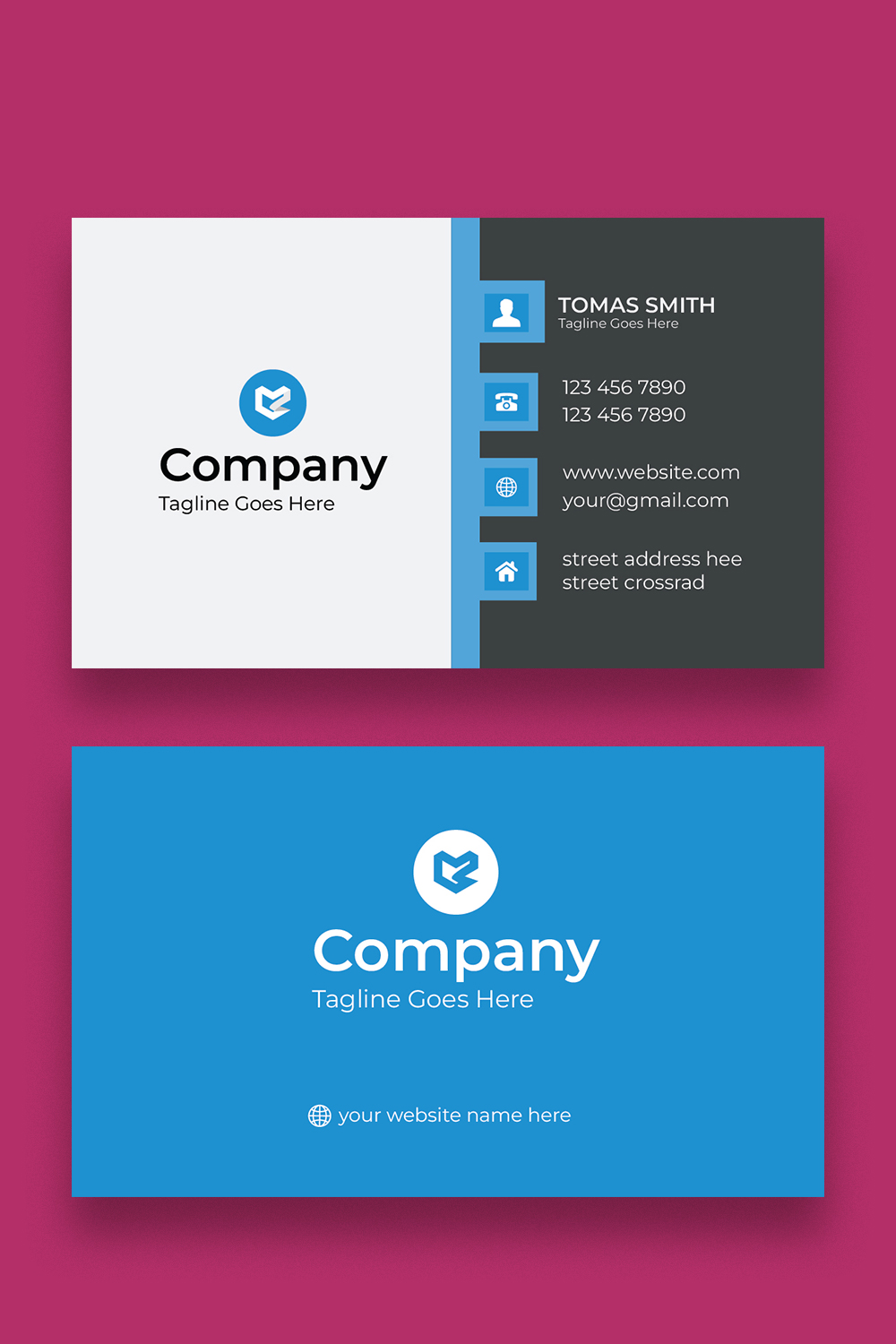 BUSINESS CARD Design Template pinterest preview image.