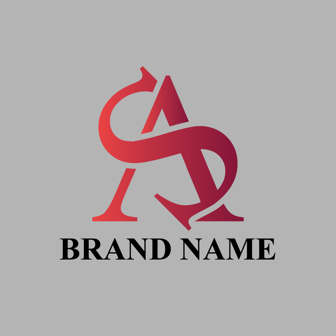 Unique AS letter logo template design preview image.