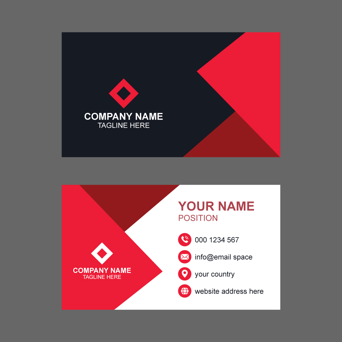 Simple Business card template design preview image.