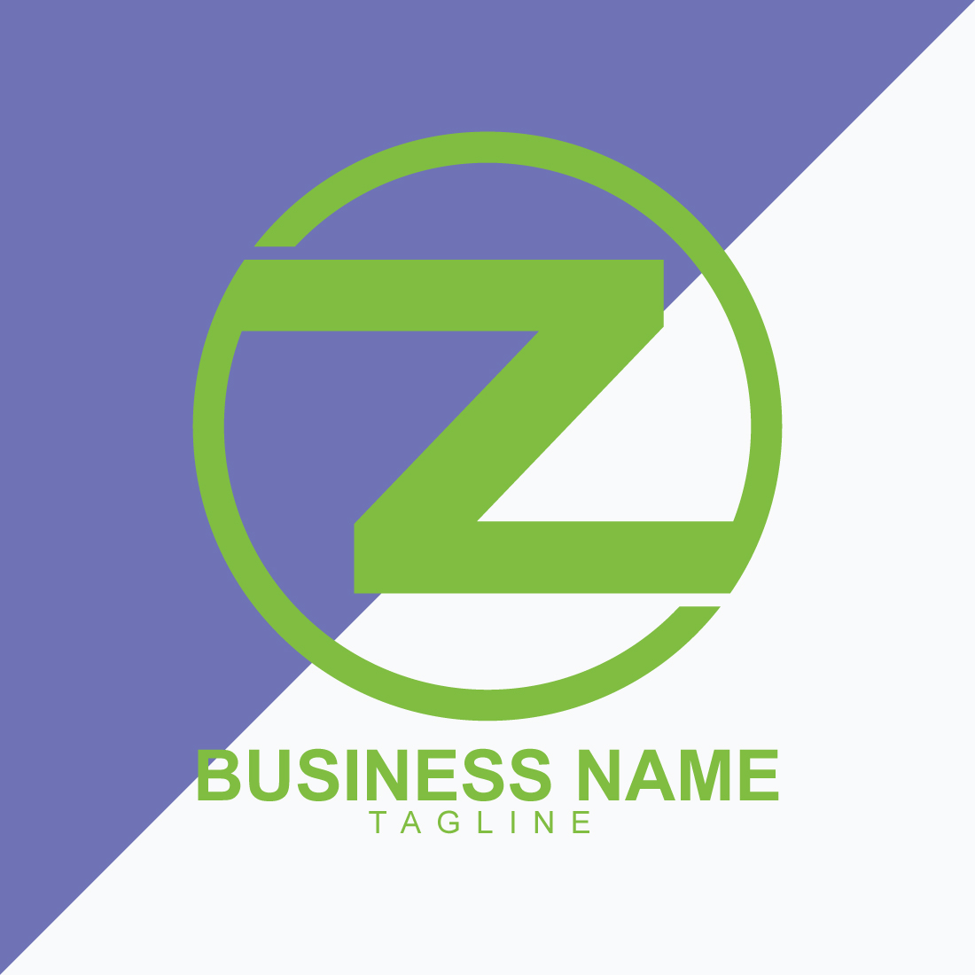 Circle Z Letter Logo Template Design preview image.