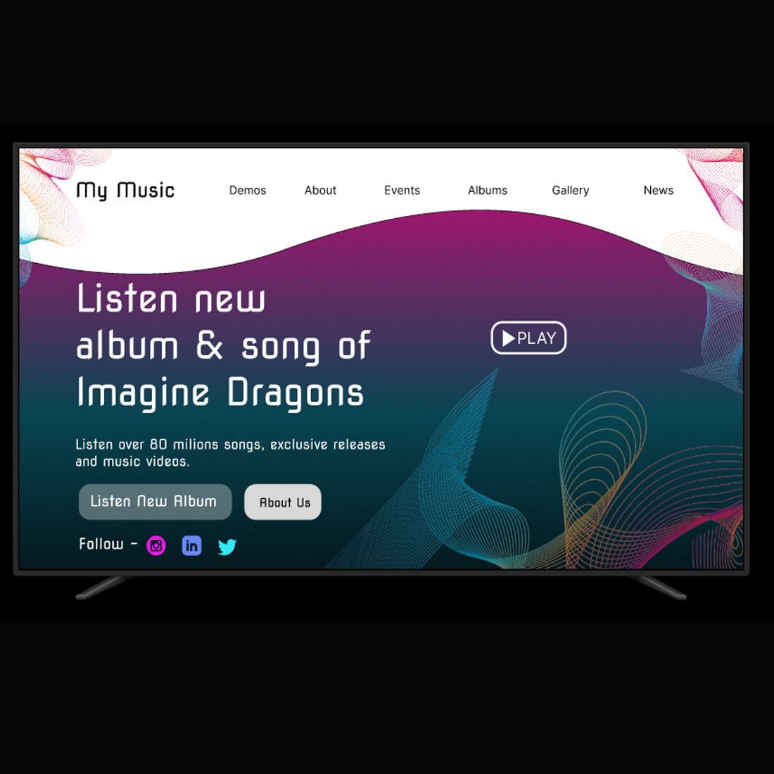 Landing Page for Web Music preview image.