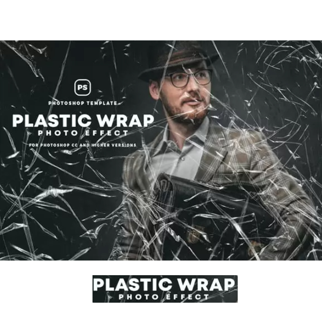 Plastic Wrap Photo Effects - Photoshop Action cover image.