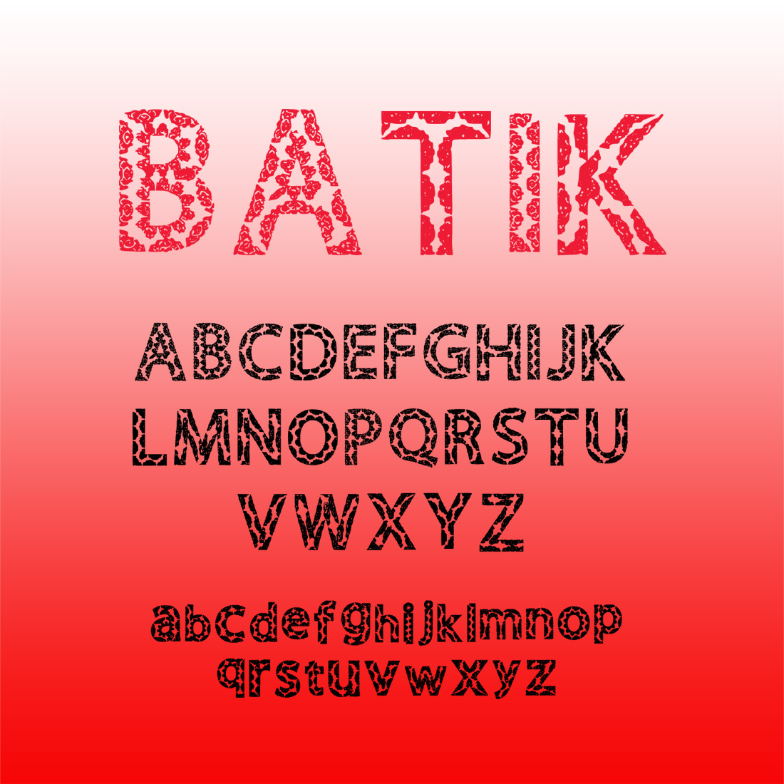 batik font with Indonesian batik ornaments cover image.