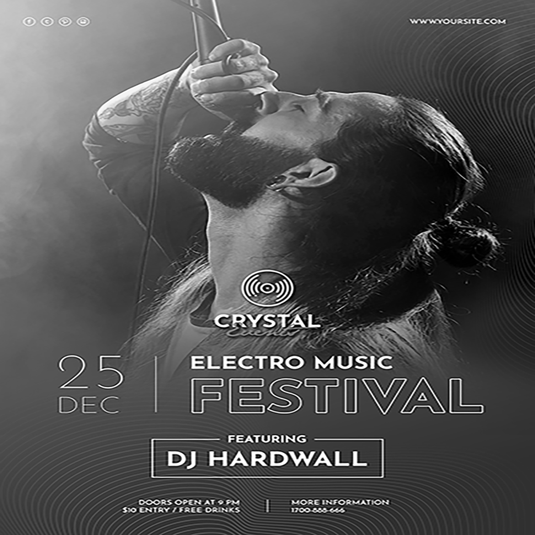 Electro-Music-Festival-Poster-Template preview image.