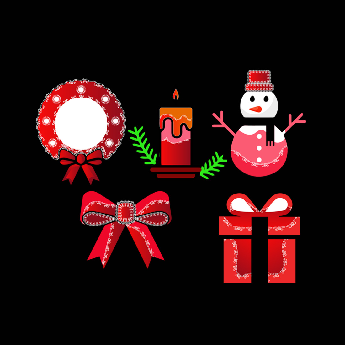 21 batik Christmas icons preview image.