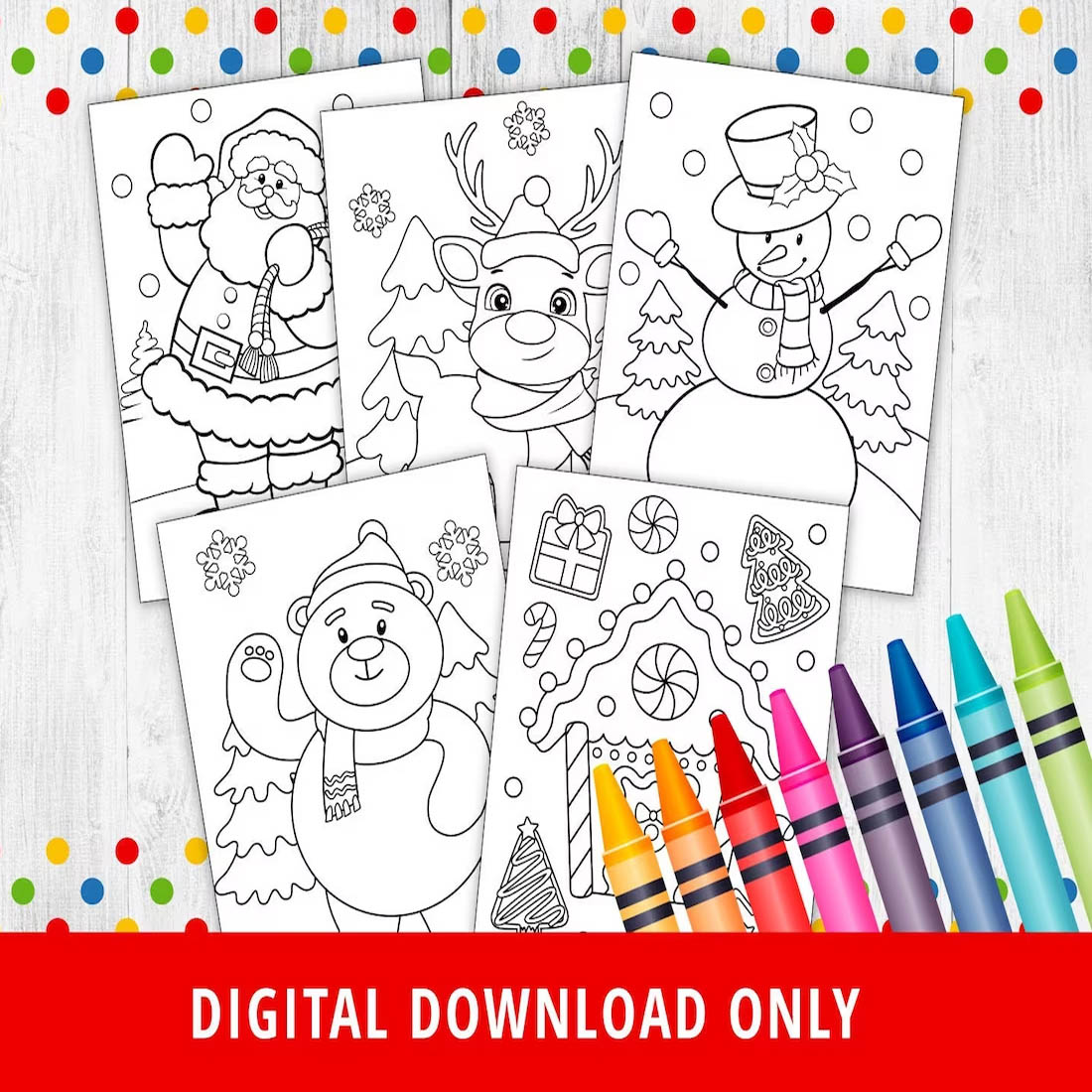 250+ Pages Christmas coloring pages Printable For Kids | Christmas Coloring Pages | Preschool Printable | Home-school Printable For Kids preview image.