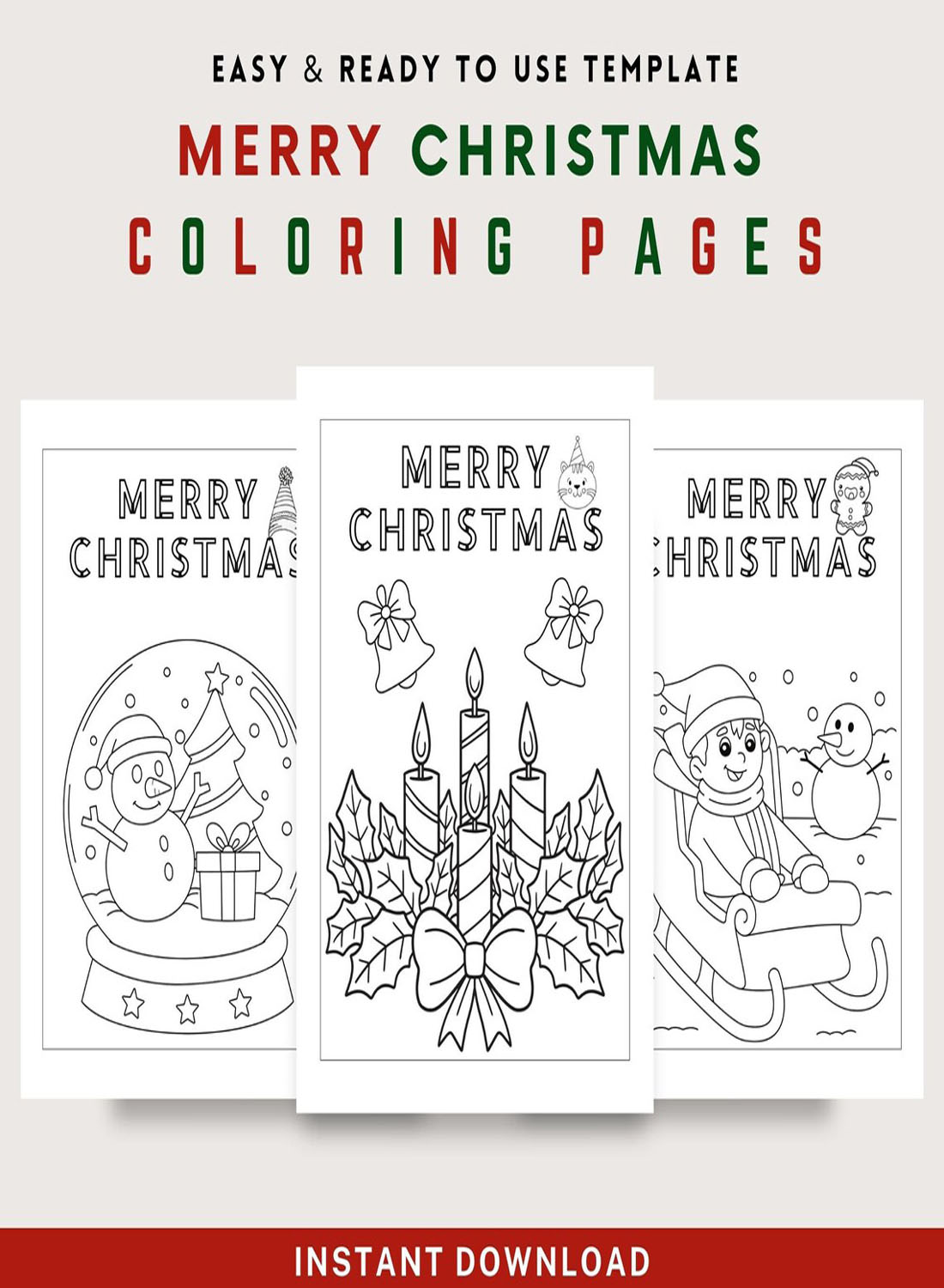 250+ Pages Christmas coloring pages Printable For Kids | Christmas Coloring Pages | Preschool Printable | Home-school Printable For Kids pinterest preview image.