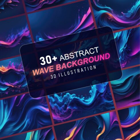 30+ Abstract wave background illustration set cover image.