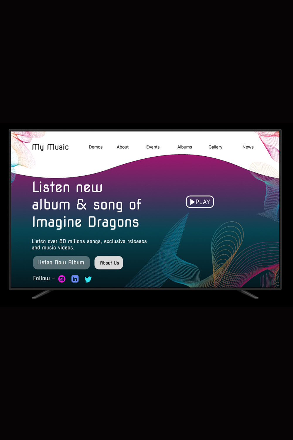 Landing Page for Web Music pinterest preview image.