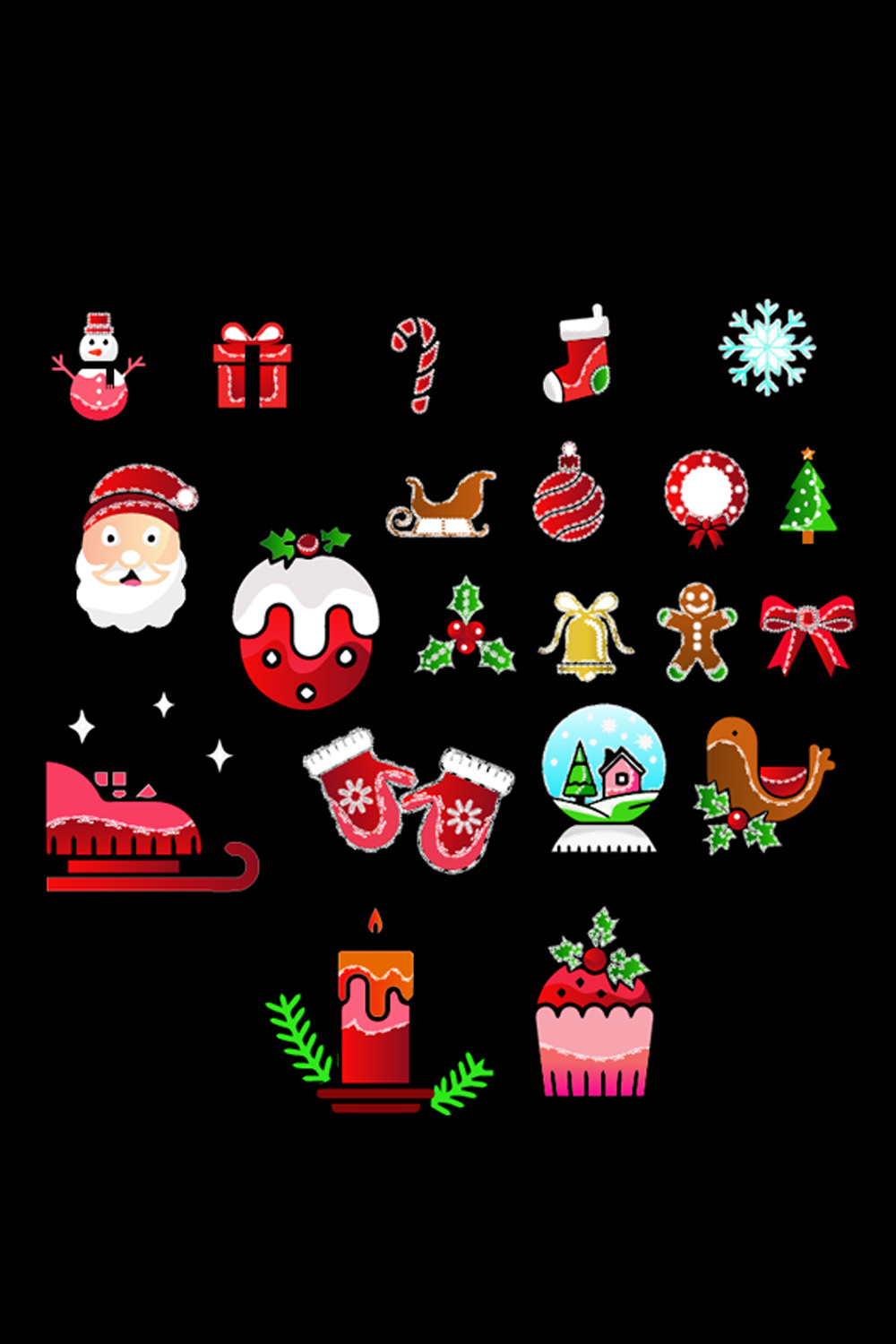 21 batik Christmas icons pinterest preview image.