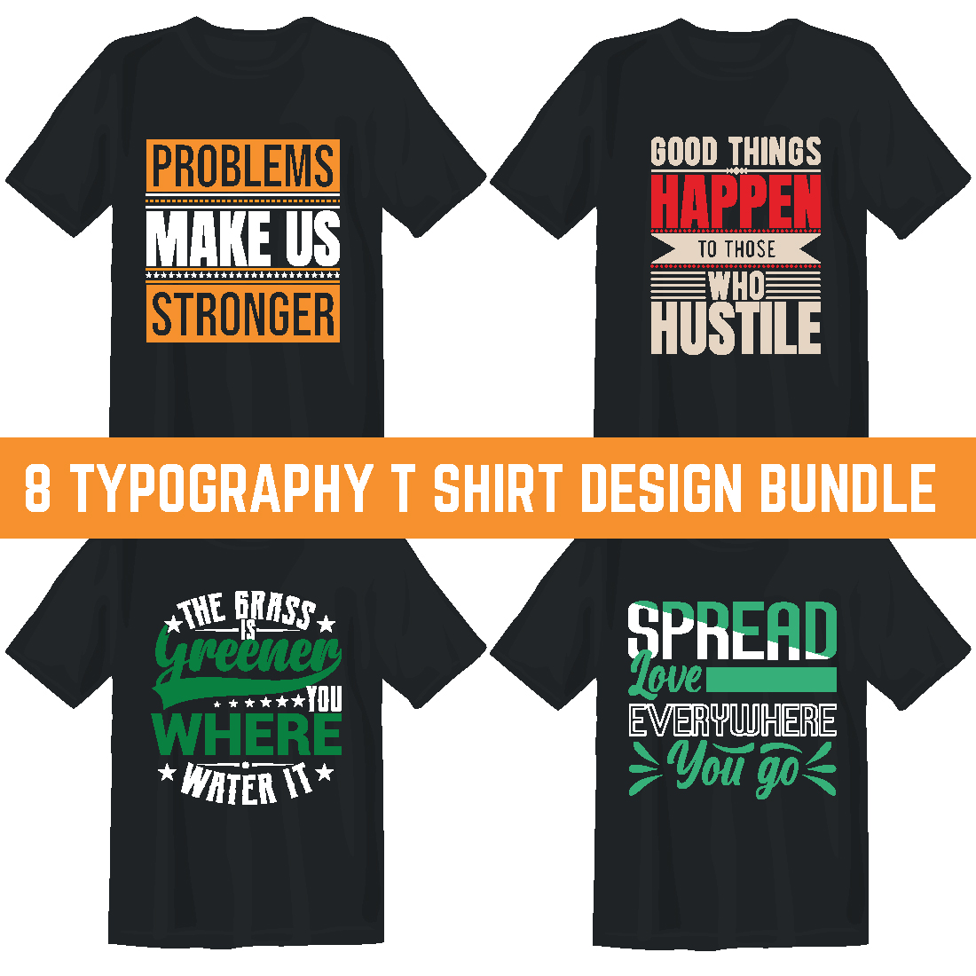 TYPOGRAPHY T SHIRT DESIGN BUNDLE FOR YOU preview image.