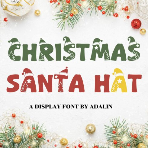 Christmas Santa Hat Display Font cover image.