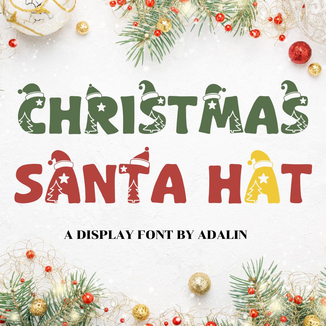 Christmas Santa Hat Display Font cover image.
