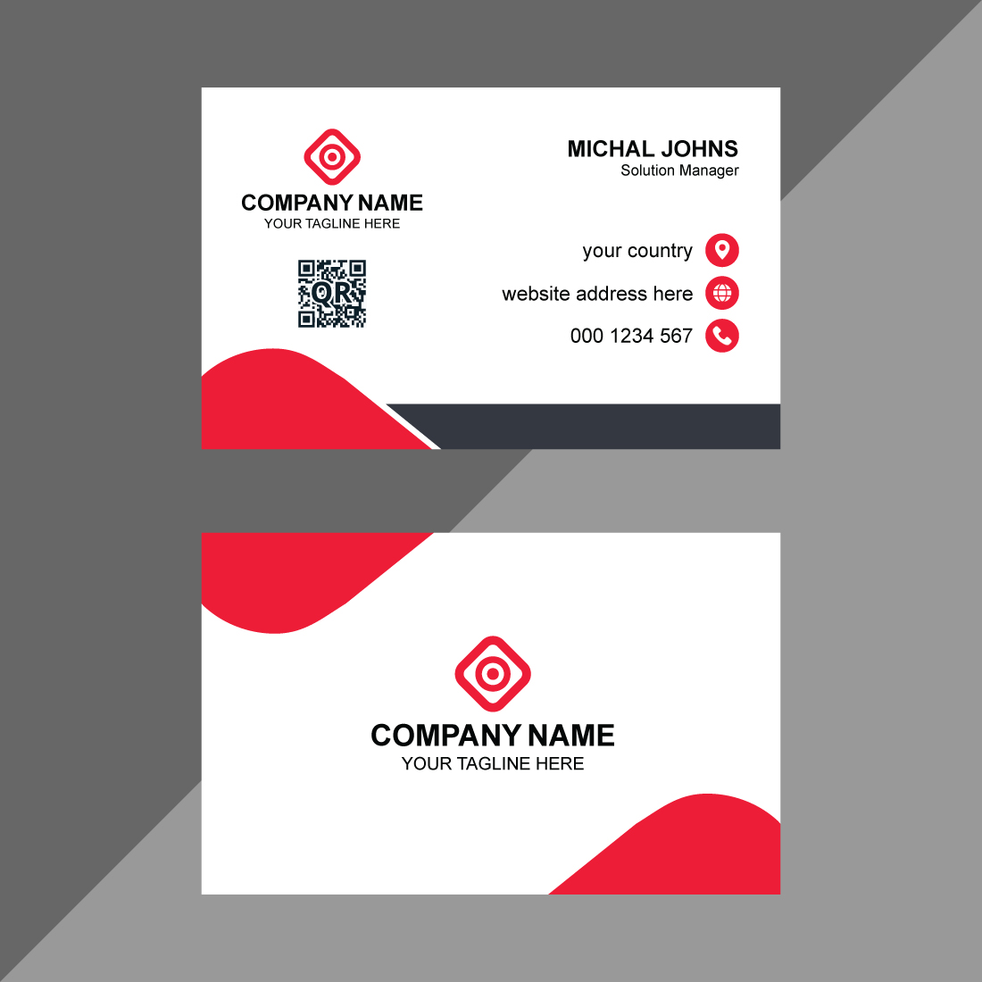 Unique Business card template design preview image.