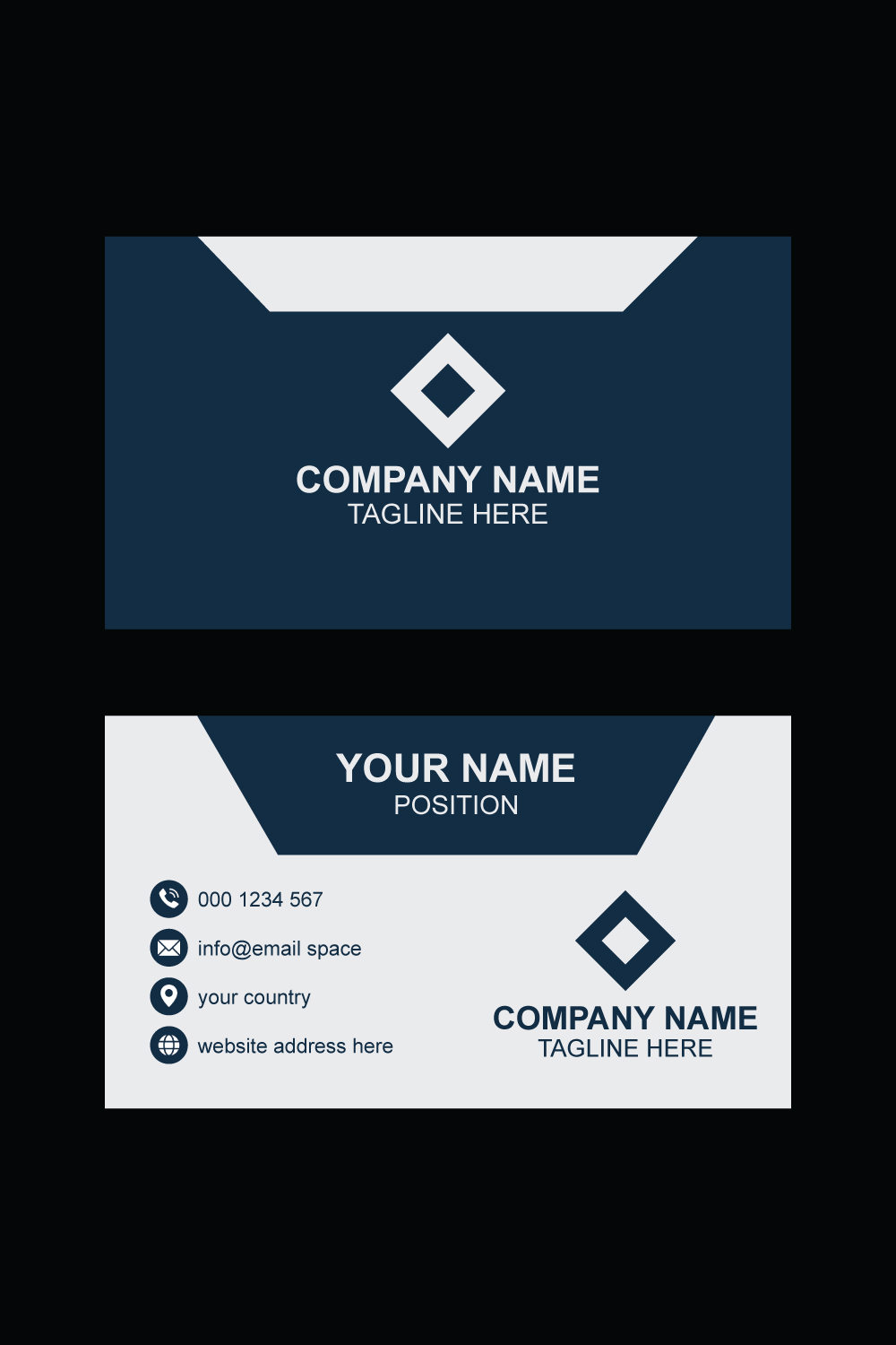 Corporate business card template design pinterest preview image.