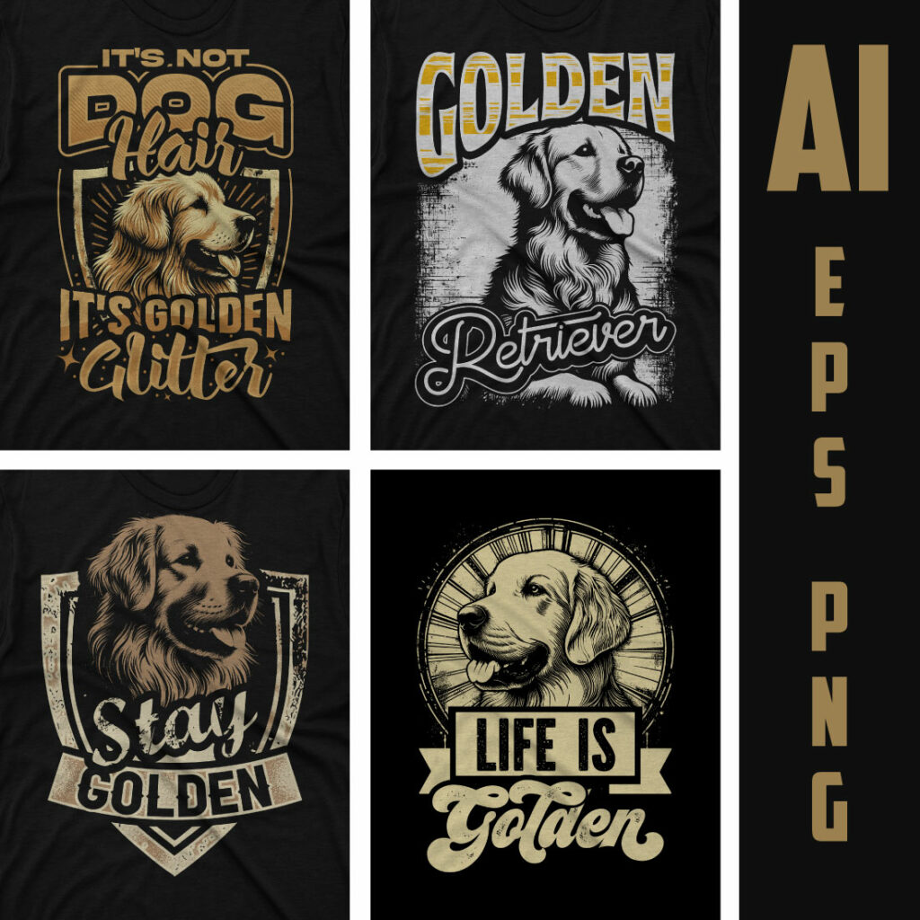 Golden retriever dog t shirt design, dog t shirt design, dog breed t ...