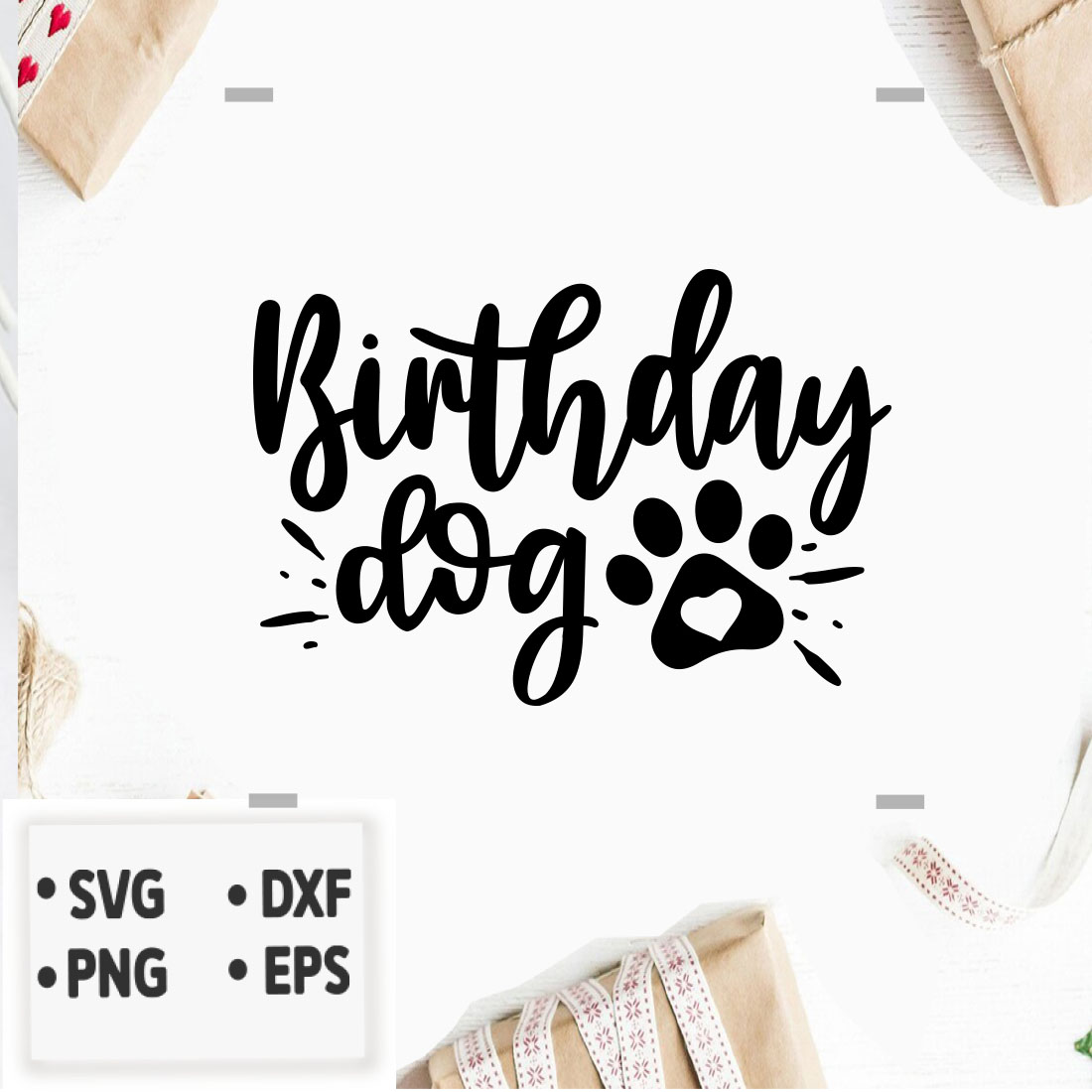 Birthday Dog Bandana SVG preview image.