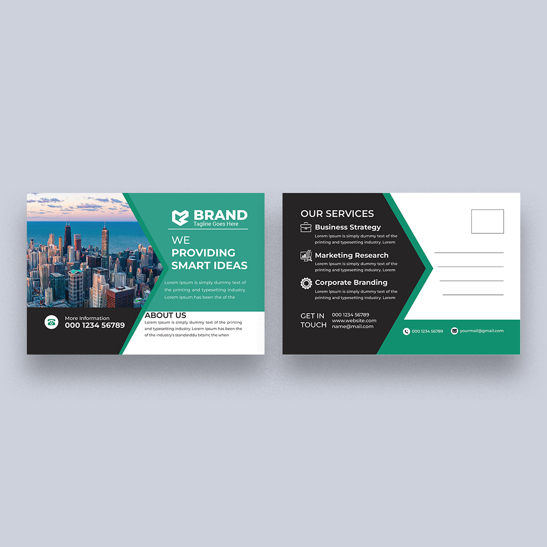 creative Postcard Design Template preview image.