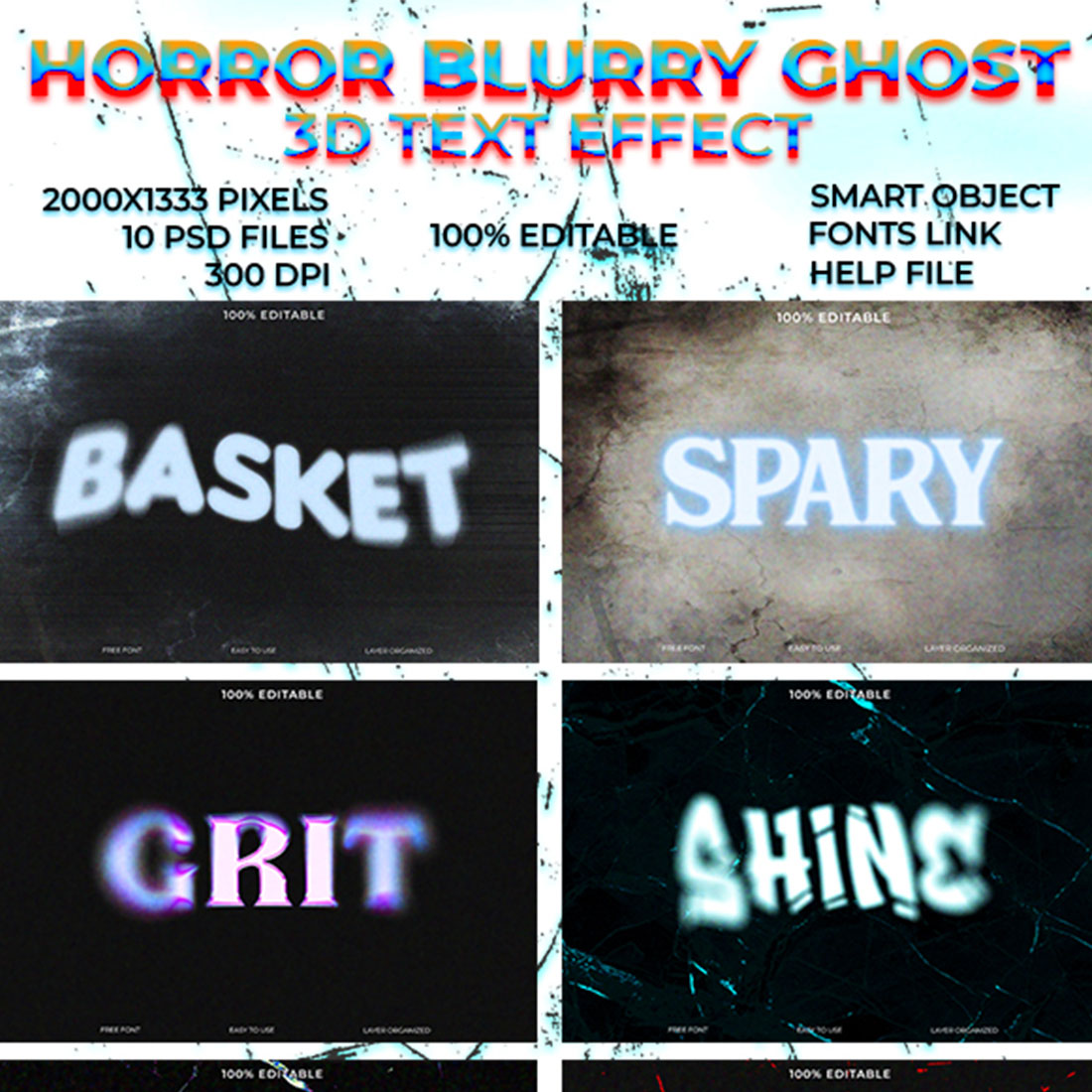 Horror Blurry Ghost Text Effects cover image.