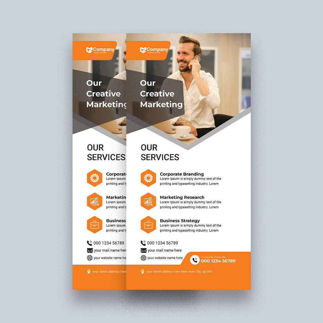 Corporate DL Flyer Design Template preview image.