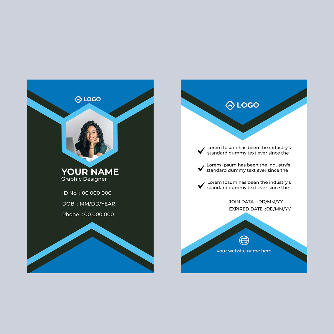 id card Design Template preview image.